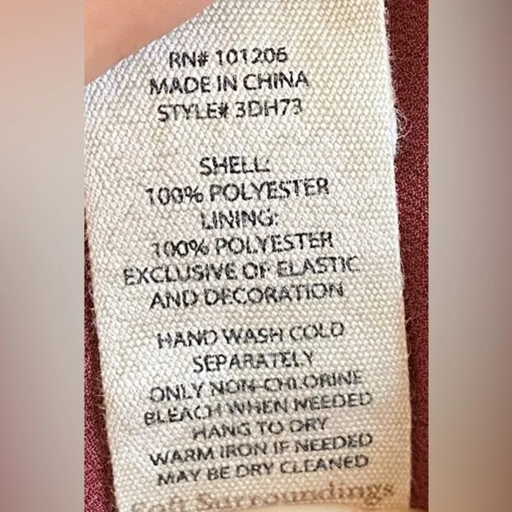 Soft Surroundings Fiore Rosa Merlot Floral Ruffled 3/4 Sleeve Tiered Maxi Dress - Picture 8 of 8